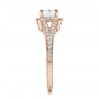 14k Rose Gold 14k Rose Gold Custom Diamond Halo And Hand Engraved Engagement Ring - Side View -  100277 - Thumbnail