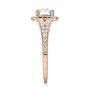 18k Rose Gold 18k Rose Gold Custom Diamond Halo And Hand Engraved Engagement Ring - Side View -  100287 - Thumbnail
