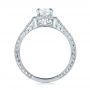  Platinum Platinum Custom Diamond Halo And Hand Engraved Engagement Ring - Front View -  100277 - Thumbnail