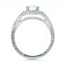  Platinum Platinum Custom Diamond Halo And Hand Engraved Engagement Ring - Front View -  100287 - Thumbnail