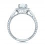  Platinum Platinum Custom Diamond Halo And Hand Engraved Engagement Ring - Front View -  100813 - Thumbnail