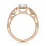 14k Rose Gold Custom Diamond Halo Engagement Ring - Front View -  102098 - Thumbnail