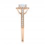 14k Rose Gold Custom Diamond Halo Engagement Ring - Side View -  102098 - Thumbnail