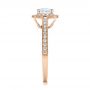 14k Rose Gold Custom Diamond Halo Engagement Ring - Side View -  102098 - Thumbnail