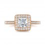 18k Rose Gold 18k Rose Gold Custom Diamond Halo Engagement Ring - Top View -  102098 - Thumbnail