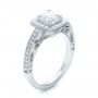 14k White Gold 14k White Gold Custom Diamond Halo Engagement Ring - Three-Quarter View -  102098 - Thumbnail