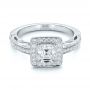 14k White Gold 14k White Gold Custom Diamond Halo Engagement Ring - Flat View -  102098 - Thumbnail