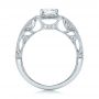 18k White Gold 18k White Gold Custom Diamond Halo Engagement Ring - Front View -  102098 - Thumbnail