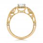 18k Yellow Gold 18k Yellow Gold Custom Diamond Halo Engagement Ring - Front View -  102098 - Thumbnail