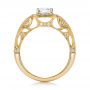 14k Yellow Gold 14k Yellow Gold Custom Diamond Halo Engagement Ring - Front View -  102098 - Thumbnail
