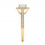 18k Yellow Gold 18k Yellow Gold Custom Diamond Halo Engagement Ring - Side View -  102098 - Thumbnail