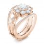14k Rose Gold 14k Rose Gold Custom Diamond Interlocking Engagement Ring - Three-Quarter View -  102845 - Thumbnail