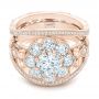 18k Rose Gold 18k Rose Gold Custom Diamond Interlocking Engagement Ring - Flat View -  102845 - Thumbnail