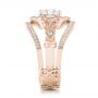 18k Rose Gold 18k Rose Gold Custom Diamond Interlocking Engagement Ring - Side View -  102845 - Thumbnail