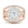 14k Rose Gold 14k Rose Gold Custom Diamond Interlocking Engagement Ring - Top View -  102845 - Thumbnail