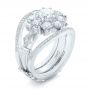 14k White Gold 14k White Gold Custom Diamond Interlocking Engagement Ring - Three-Quarter View -  102845 - Thumbnail