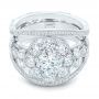  Platinum Custom Diamond Interlocking Engagement Ring - Flat View -  102845 - Thumbnail