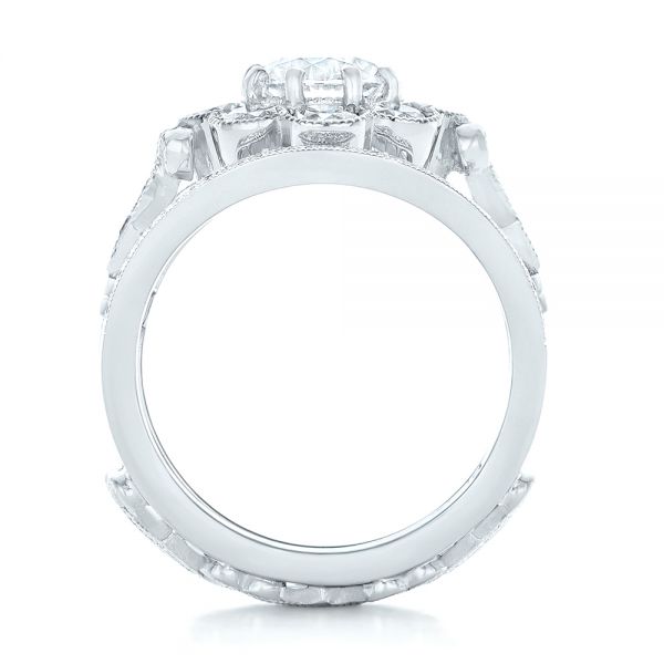 Platinum Custom Diamond Interlocking Engagement Ring - Front View - 102845