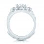  Platinum Custom Diamond Interlocking Engagement Ring - Front View -  102845 - Thumbnail