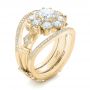 18k Yellow Gold 18k Yellow Gold Custom Diamond Interlocking Engagement Ring - Three-Quarter View -  102845 - Thumbnail