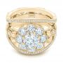 18k Yellow Gold 18k Yellow Gold Custom Diamond Interlocking Engagement Ring - Flat View -  102845 - Thumbnail