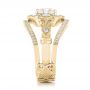 18k Yellow Gold 18k Yellow Gold Custom Diamond Interlocking Engagement Ring - Side View -  102845 - Thumbnail