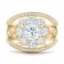 18k Yellow Gold 18k Yellow Gold Custom Diamond Interlocking Engagement Ring - Top View -  102845 - Thumbnail