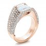 18k Rose Gold 18k Rose Gold Custom Diamond Pave Engagement Ring - Three-Quarter View -  100837 - Thumbnail