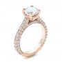 14k Rose Gold 14k Rose Gold Custom Diamond Pave Engagement Ring - Three-Quarter View -  100853 - Thumbnail
