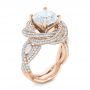 14k Rose Gold 14k Rose Gold Custom Diamond Pave Engagement Ring - Three-Quarter View -  103544 - Thumbnail