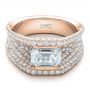 18k Rose Gold 18k Rose Gold Custom Diamond Pave Engagement Ring - Flat View -  100837 - Thumbnail