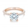 14k Rose Gold 14k Rose Gold Custom Diamond Pave Engagement Ring - Flat View -  103414 - Thumbnail