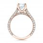 14k Rose Gold 14k Rose Gold Custom Diamond Pave Engagement Ring - Front View -  100853 - Thumbnail