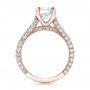 18k Rose Gold 18k Rose Gold Custom Diamond Pave Engagement Ring - Front View -  100853 - Thumbnail