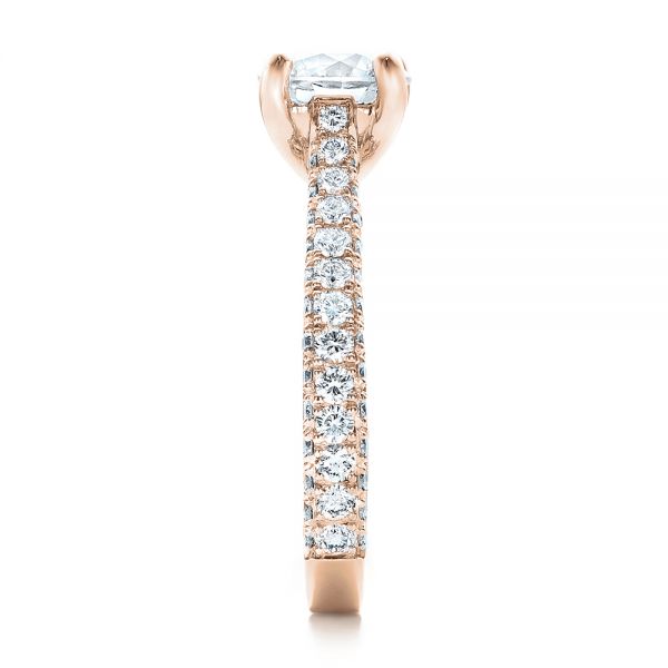 14k Rose Gold 14k Rose Gold Custom Diamond Pave Engagement Ring - Side View -  100853