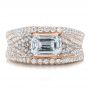 18k Rose Gold 18k Rose Gold Custom Diamond Pave Engagement Ring - Top View -  100837 - Thumbnail