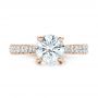 14k Rose Gold 14k Rose Gold Custom Diamond Pave Engagement Ring - Top View -  100853 - Thumbnail