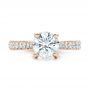 18k Rose Gold 18k Rose Gold Custom Diamond Pave Engagement Ring - Top View -  100853 - Thumbnail