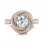 18k Rose Gold 18k Rose Gold Custom Diamond Pave Engagement Ring - Top View -  102179 - Thumbnail