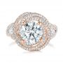18k Rose Gold 18k Rose Gold Custom Diamond Pave Engagement Ring - Top View -  103544 - Thumbnail