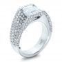 18k White Gold 18k White Gold Custom Diamond Pave Engagement Ring - Three-Quarter View -  100837 - Thumbnail