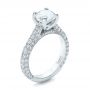 Platinum Custom Diamond Pave Engagement Ring - Three-Quarter View -  100853 - Thumbnail