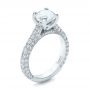 18k White Gold 18k White Gold Custom Diamond Pave Engagement Ring - Three-Quarter View -  100853 - Thumbnail