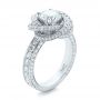  Platinum Custom Diamond Pave Engagement Ring - Three-Quarter View -  102179 - Thumbnail