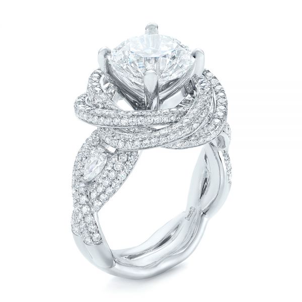 18K White Gold Pave Ring Setting #JS1209W18