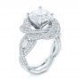  Platinum Custom Diamond Pave Engagement Ring - Three-Quarter View -  103544 - Thumbnail