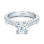 18k White Gold 18k White Gold Custom Diamond Pave Engagement Ring - Flat View -  100853 - Thumbnail