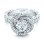 14k White Gold 14k White Gold Custom Diamond Pave Engagement Ring - Flat View -  102179 - Thumbnail