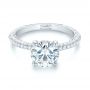 14k White Gold Custom Diamond Pave Engagement Ring - Flat View -  103414 - Thumbnail