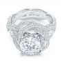  Platinum Custom Diamond Pave Engagement Ring - Flat View -  103544 - Thumbnail
